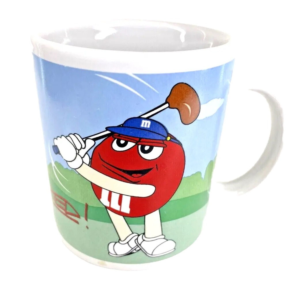 M&M'S Candy  Red & Yellow Playing Baseball & Golfing  Coffee‎ /Tea Mug